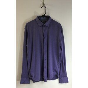 Max Colton Sexy Flip Cuff Shirt Size XL Blue/Purple Long Sleeve Button Up 💜